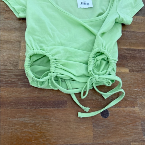 Cotton On Lime Ruched Tie-Side Scoop Crop Top - Picture 3 of 4
